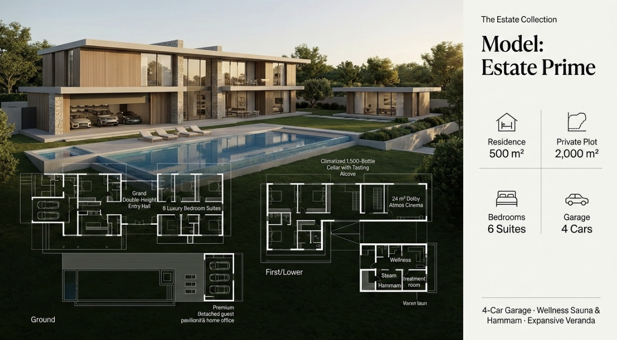 Estate Prime floorplan with ground and first/lower levels
